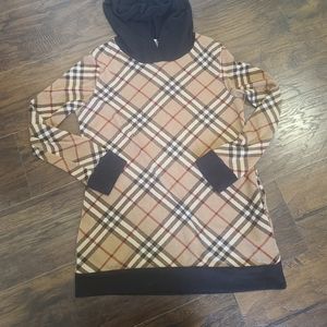 Large plaid hoodie with hidden pockets, Nanamacs